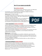 Les Espaces Productifs - FICHE DE RÉVISION PDF