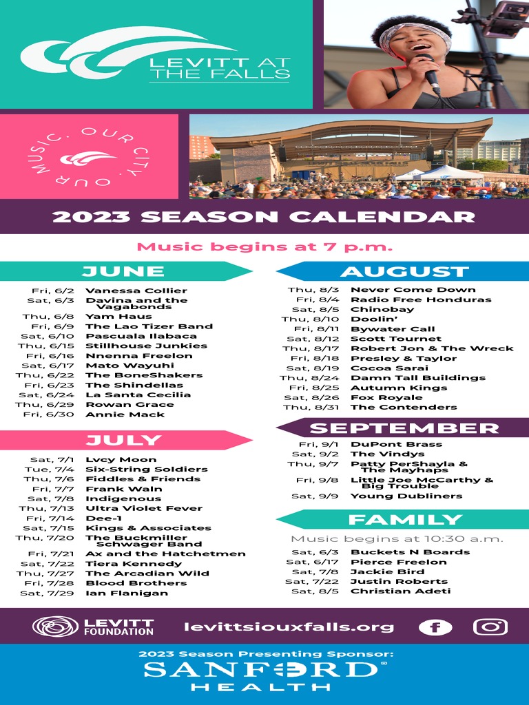 2023 Levitt at The Falls Season Schedule PDF