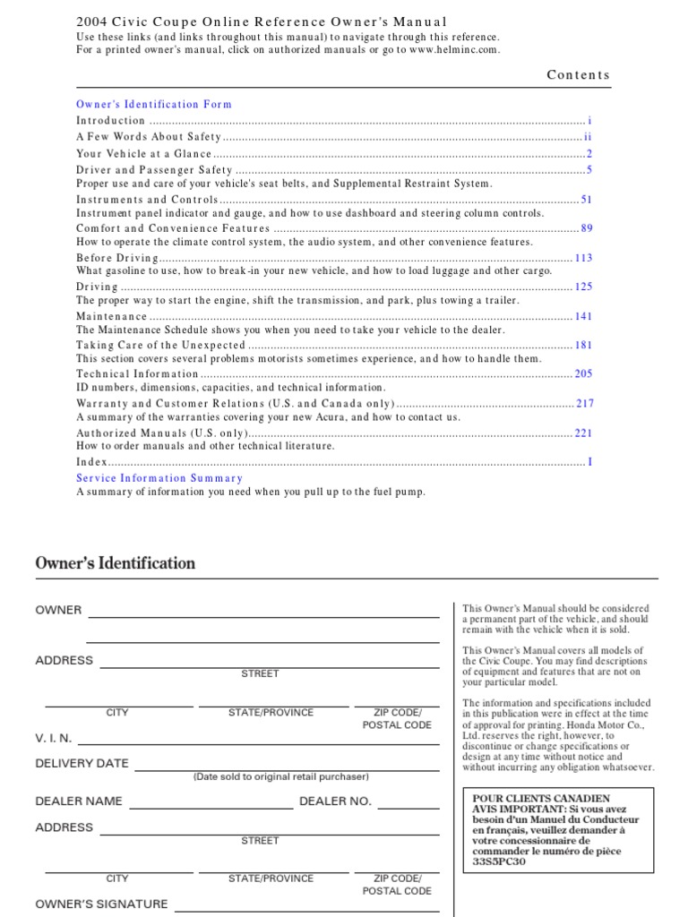 2004 HONDA CIVIC REPAIR MANUAL FREE DOWNLOAD PDF visual data 5