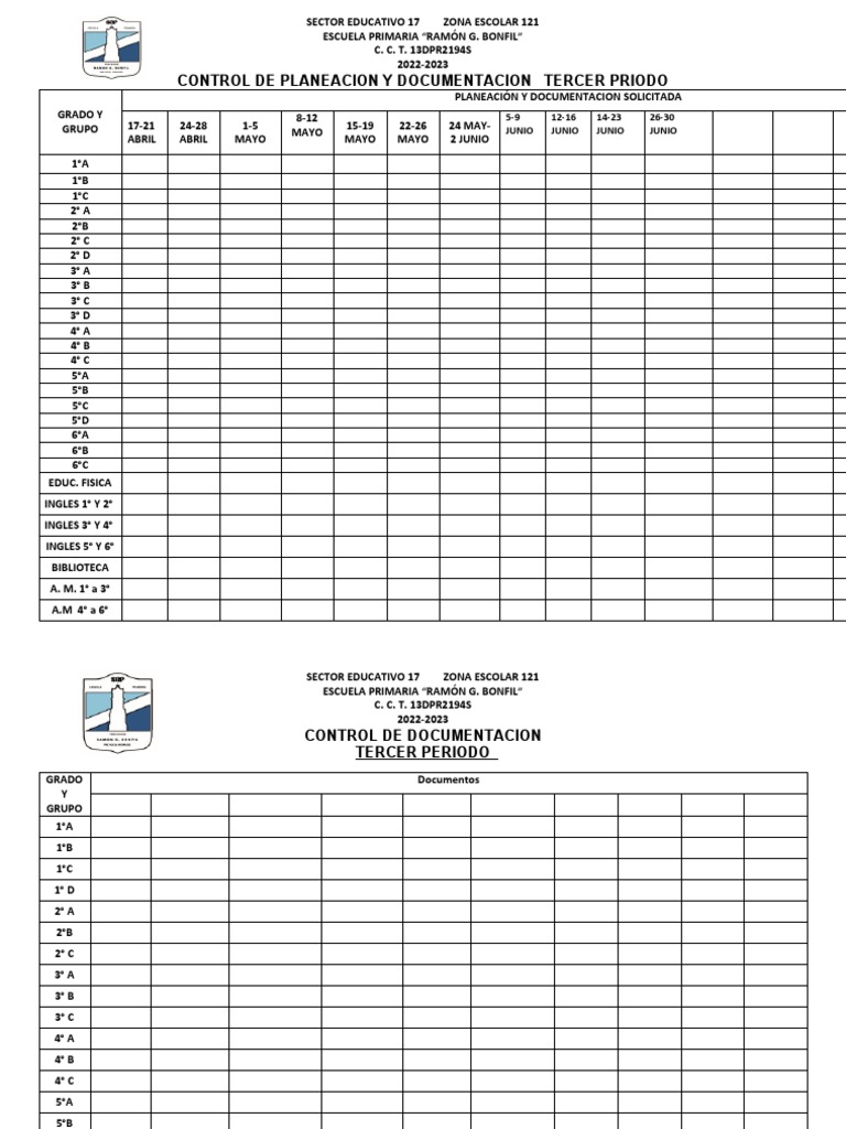 Formato de Control Planeacion Tercer Periodo | PDF | Evaluación ...
