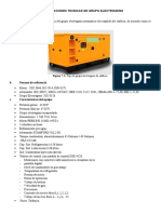 Grupo Electrogeno-Especificaciones Técnicas