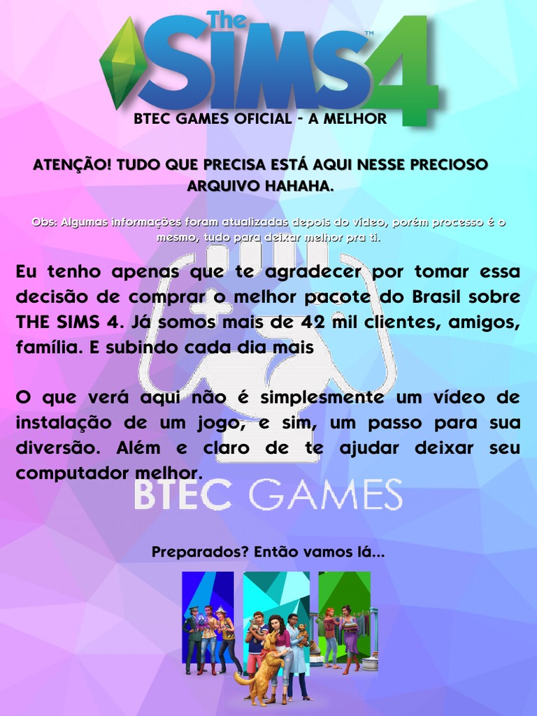 Guia Completo para Instalar The Sims 4 | PDF | Programas | Informática