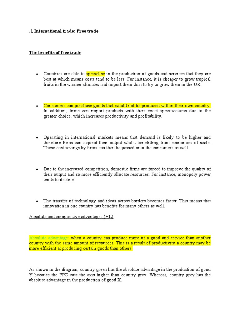 Microeconomics-International trade notes 2.docx | PDF