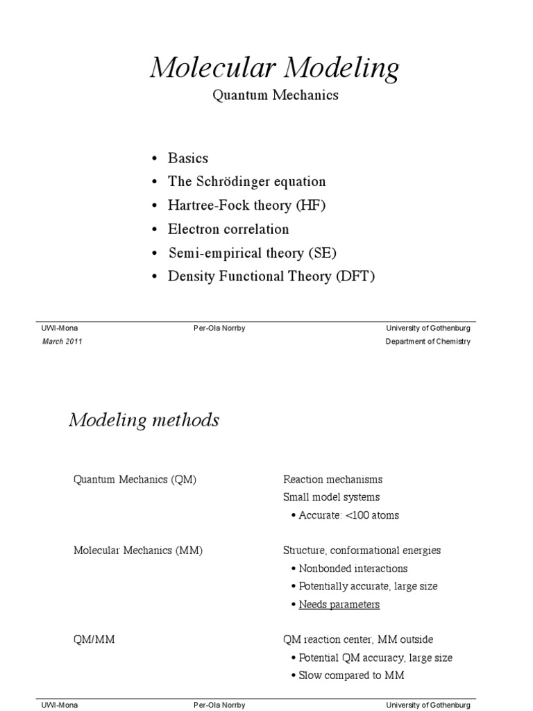 Quantum Mechanics for Chemists | PDF | Computational Chemistry ...