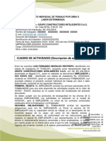Formato Modelo de Contrato Por Obra o Labor PDF