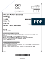 CCEA GCSE Double Award Biology Paper 2 June 2018