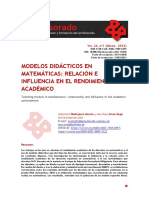 Modelos Didácticosen Matemáticas Relación e Influencia en El Rendimiento Académico PDF