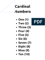 Numbers Cardinal PDF