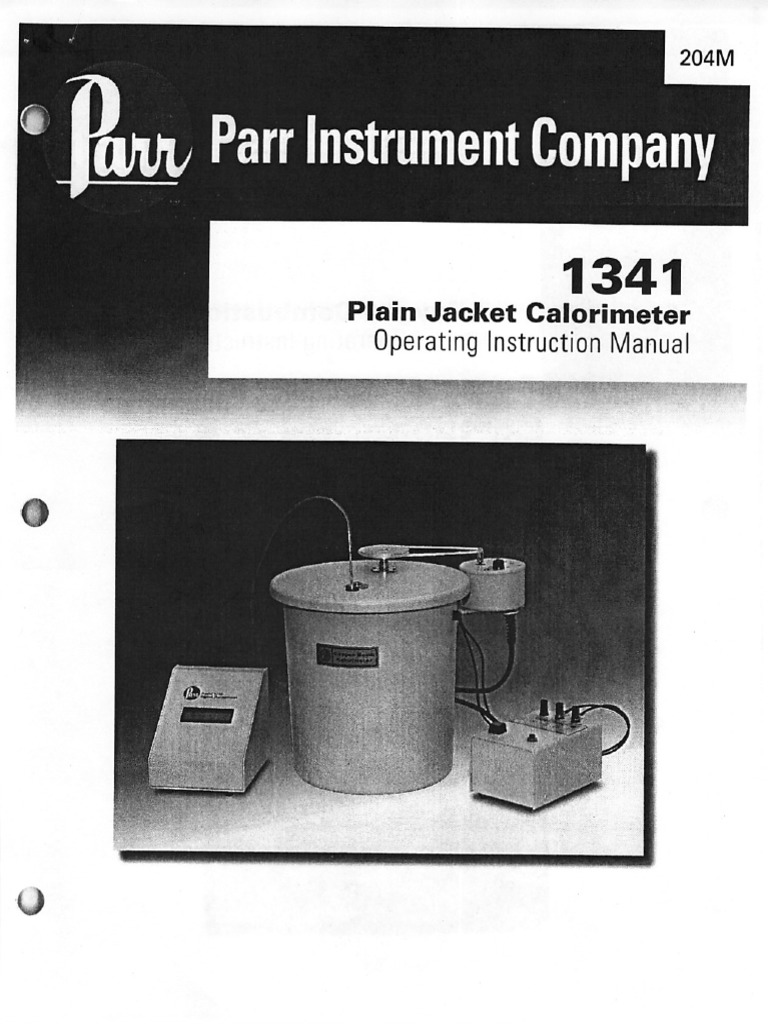Bomb Calorimeter Manual PDF PDF