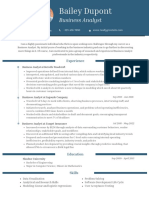 White Blue Modern Business Analyst Resume PDF