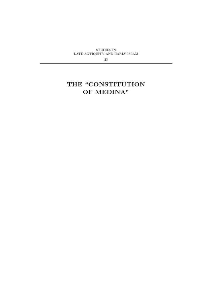 The Constitution of Medina | PDF