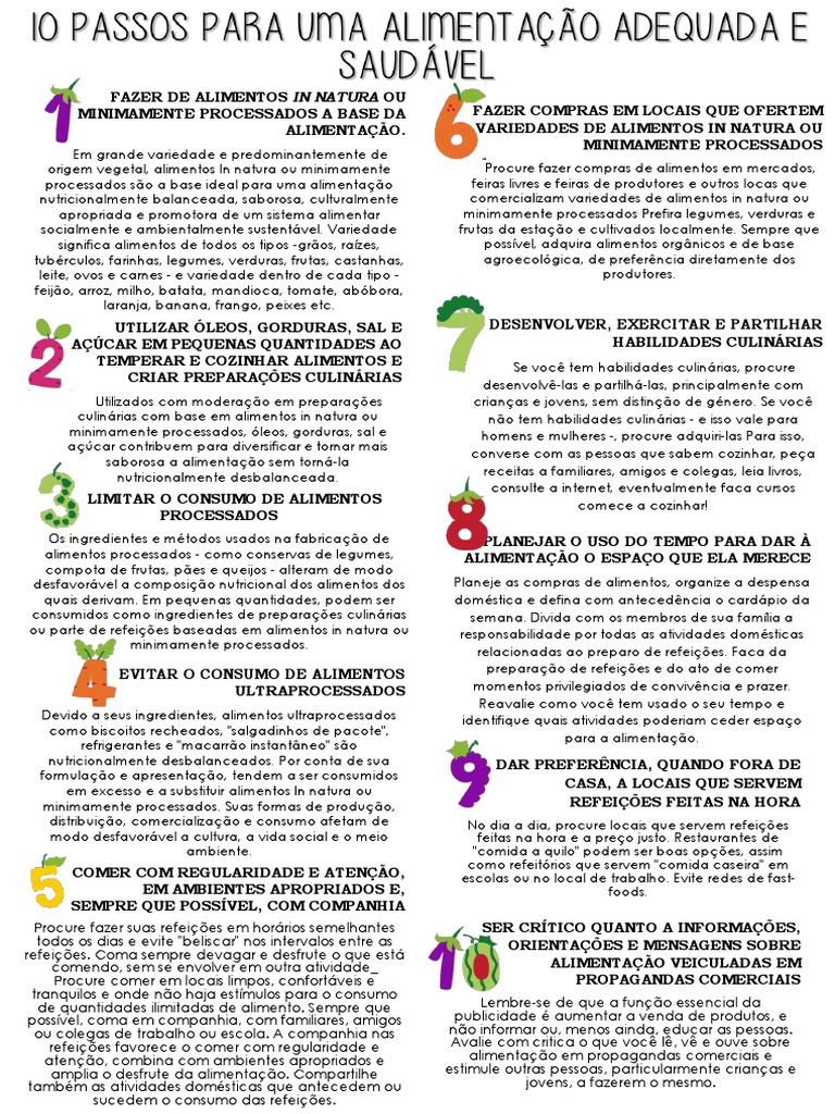 Folheto 10 Passos Alimentação Saudável Pdf Pdf