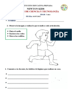 Examen Newton Kids 3 años ciencia tecnología