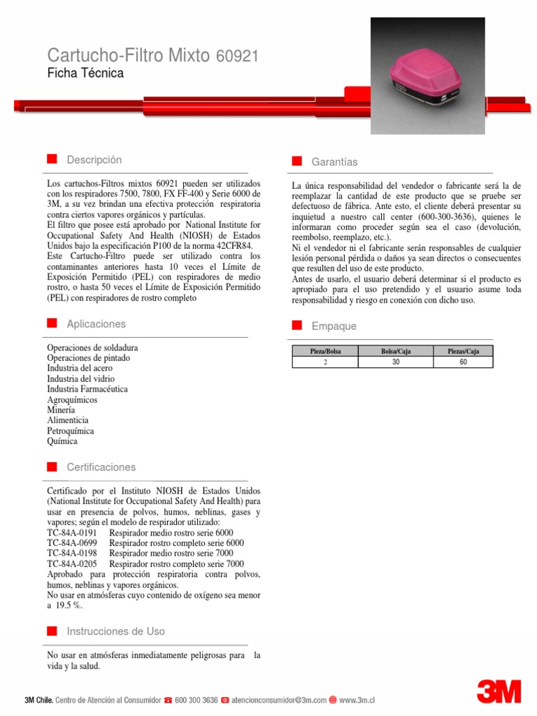 Ficha Técnica Cartucho-Filtro 60921 | PDF