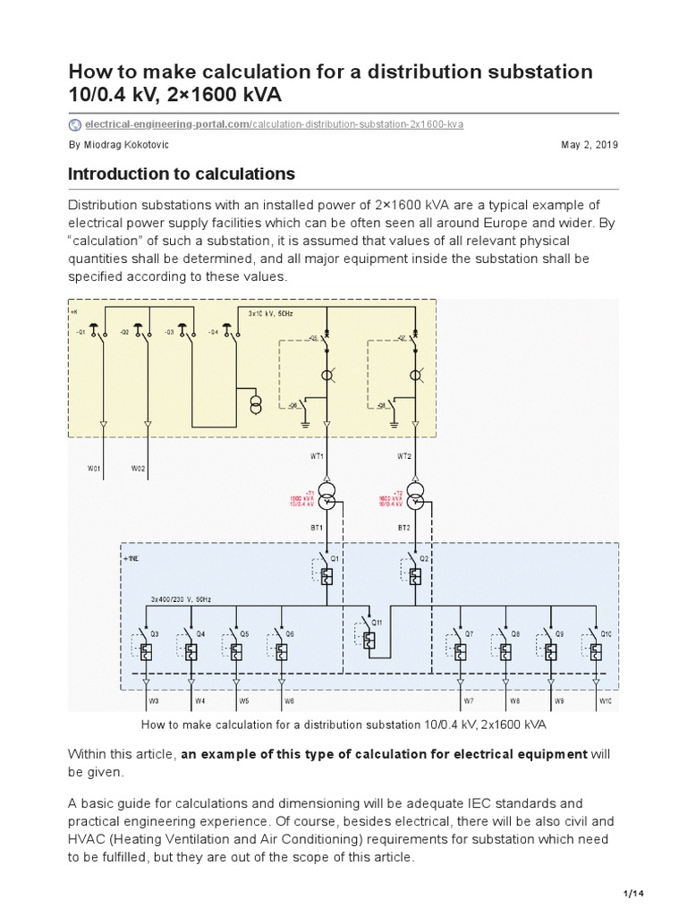 Distribution Substation Calculation Guide | PDF
