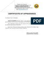 Certificate of Appearance: THIS IS TO CERTIFY That Mrs. Alma C. Ando Appeared To This Office On 13