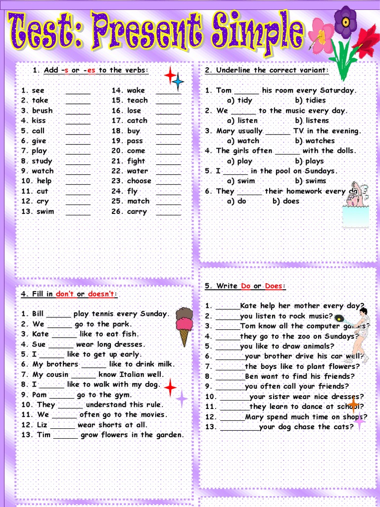 English Verb Conjugation Exercises | PDF
