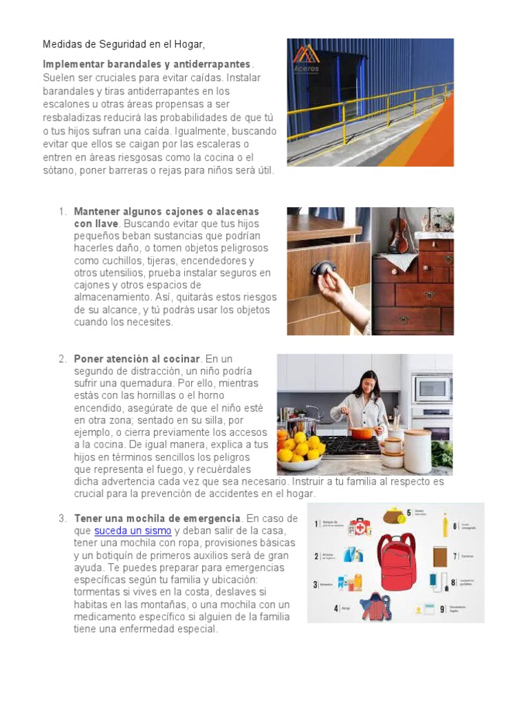 Seguridad en el Hogar para Niños | PDF | Primeros auxilios | Garaje ...