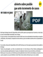 Colegio Médico Advierte Sobre Posible Epidemia de Dengue Ante Incremento de Casos en Todo El País PDF