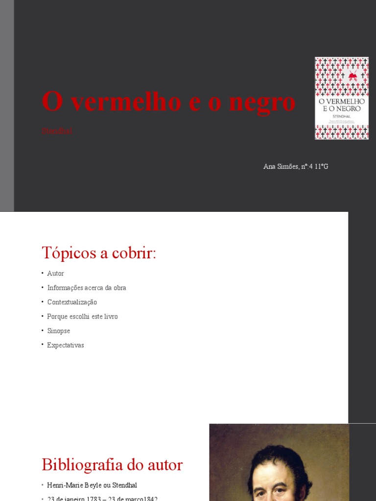O vermelho e o negro de Stendhal | PDF