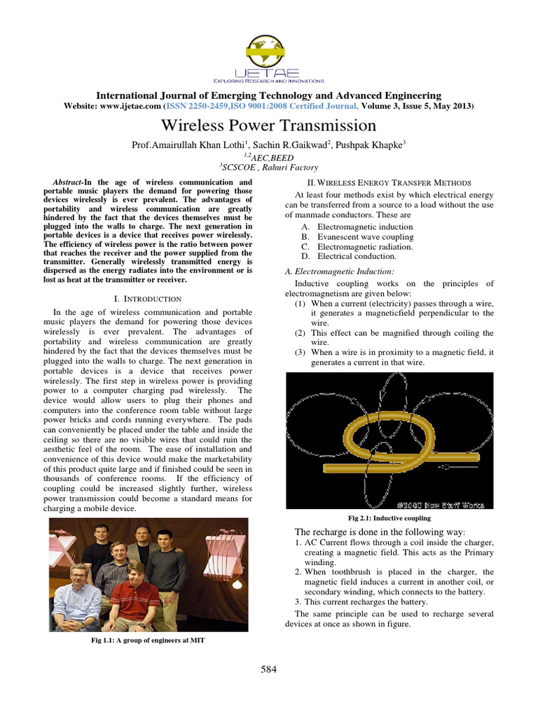 Wireless Power Transmission International Journal of Emerging