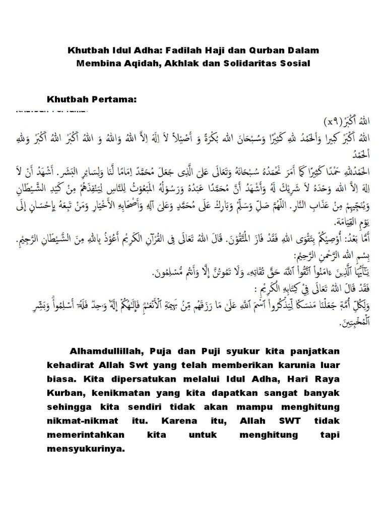 Khutbah Idul Adha PDF