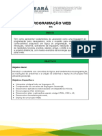 Programação WEB - JavaScript - Ementa PDF