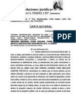 Carta Notar A Residente Obra-Santa Teresa - Sra Justina