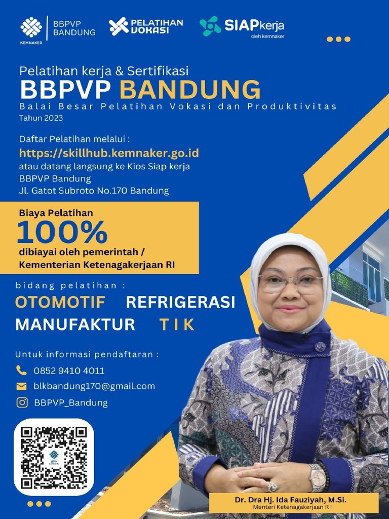 Pelatihan Kerja institusional BBPVP Bandung 2023 | PDF
