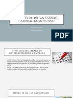 Articulos 166-222 Código Laboral Dominicano