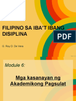 Module 6 7 Filipino Sa Ibat Ibang Disiplina