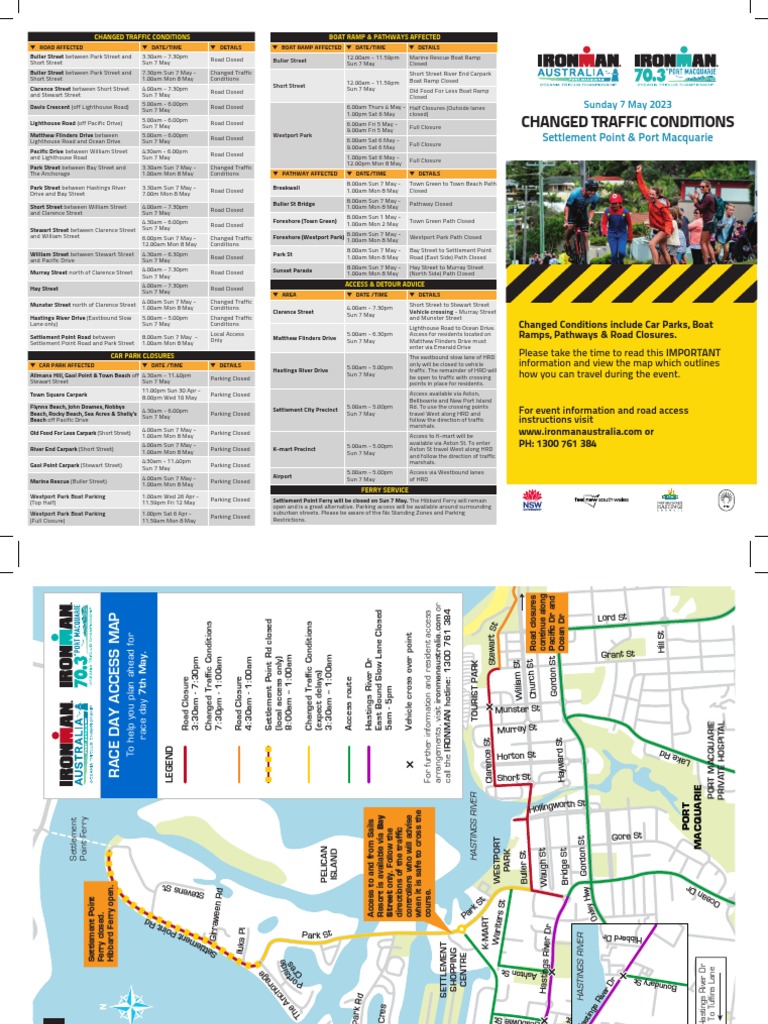 Road Closures Port Macquarie and Settlement Point PDF Transport