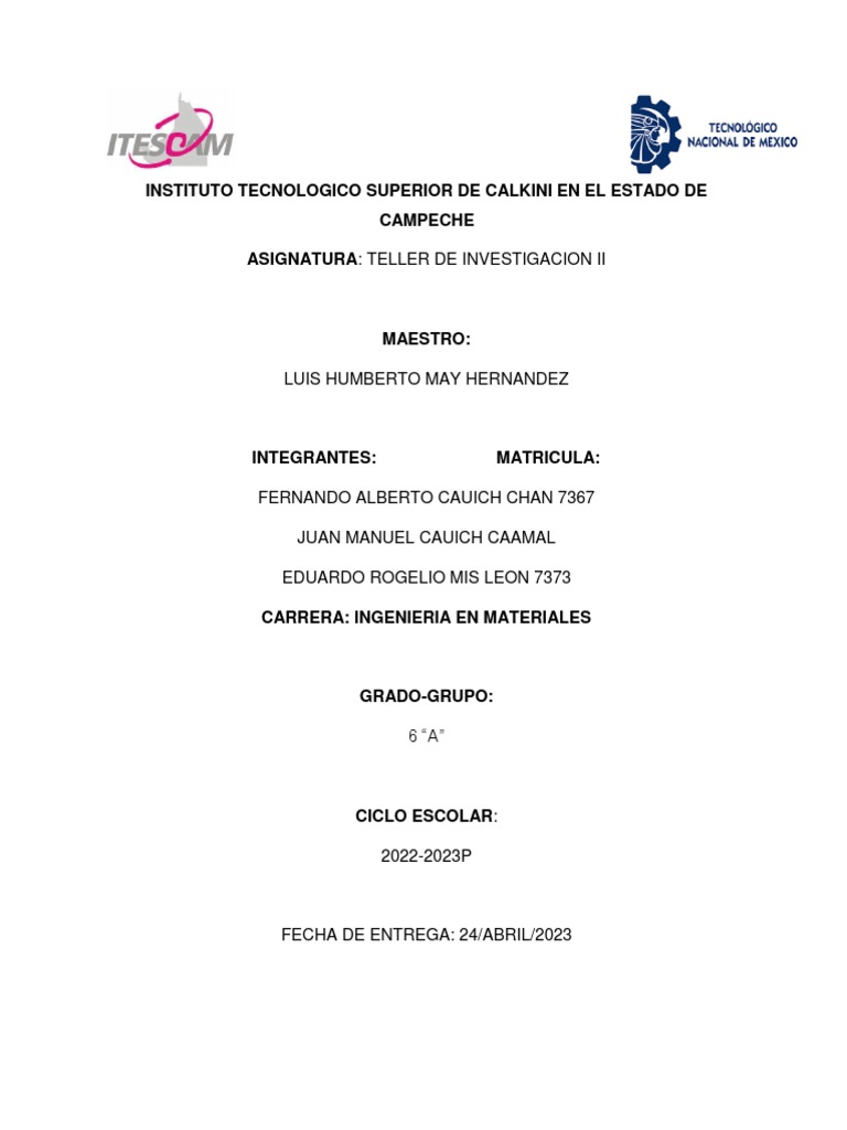 Taller de Investigacion Ii | PDF