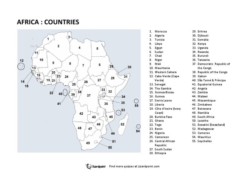 List of African Countries Alphabetically | PDF