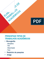 Principais tipos de trabalhos acadêmicos e normas ABNT