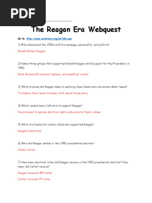 Reagan Era Webquest