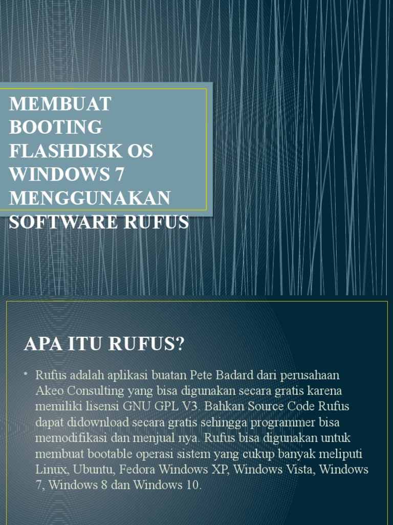 install windows 7 dengan rufus