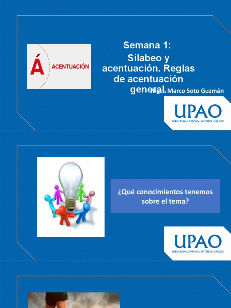 Semanaa 1 - Silabeo y Acentuación Reglas de Acentuación General | PDF
