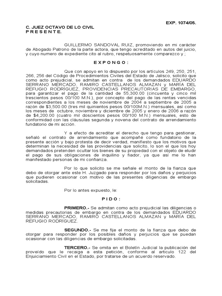 Embargo Precautorio | PDF | Justicia | Crimen y violencia