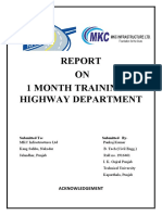 1 MONTH TRAINING REPORT ON HIGHWAY DEPARTMENT