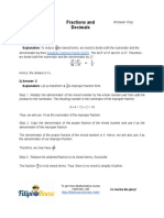 Fractions and Decimals Answer Key PDF