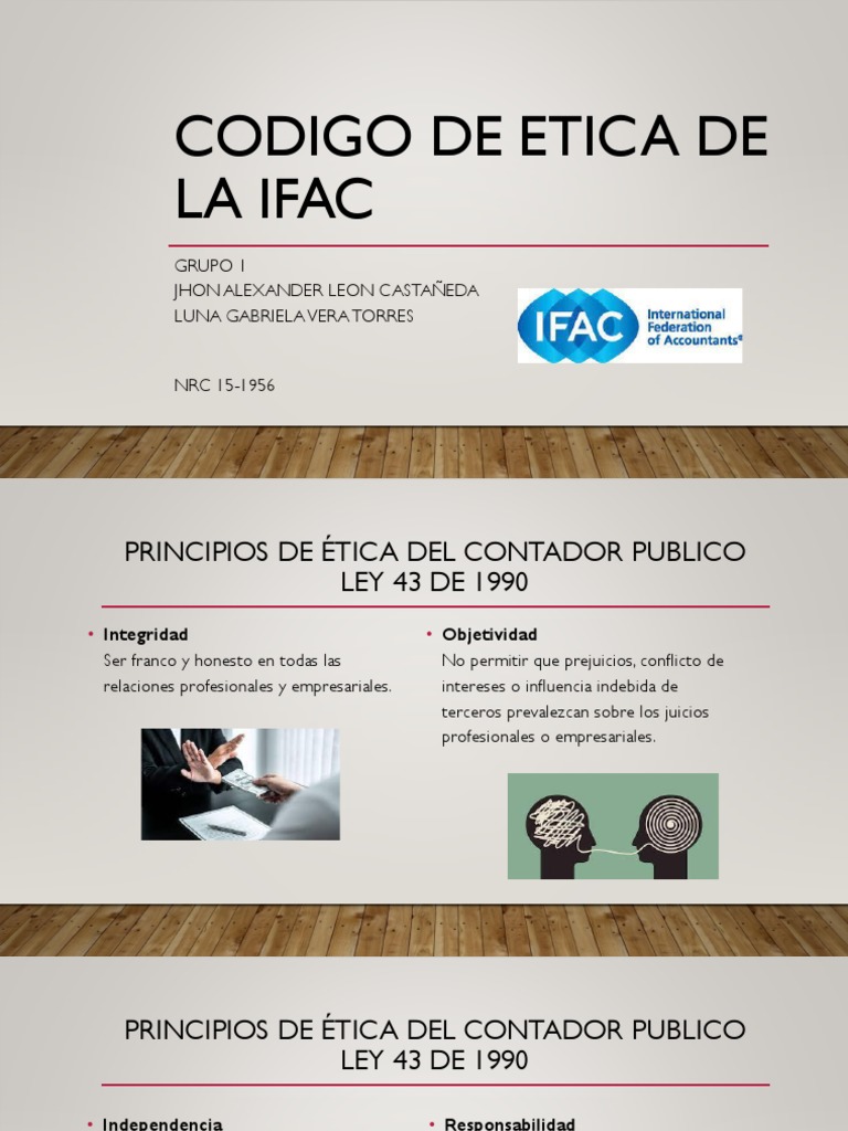 Codigo de Etica de La Ifac-exposicion | PDF | Contador | Contabilidad