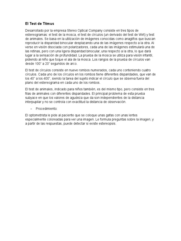 Test de Titmus | PDF