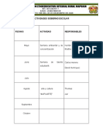 Cronograma de Actividades Gobierno Escolar