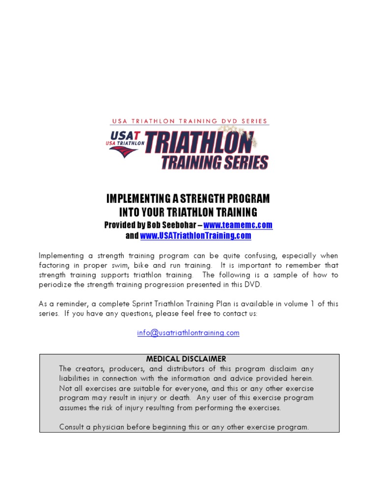 Strength Plan PDF Strength Training Triathlon