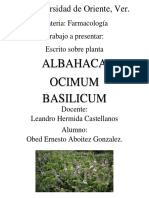 Escrito Farmaco - Albahaca - Obed Aboitez - Enf - 2D PDF