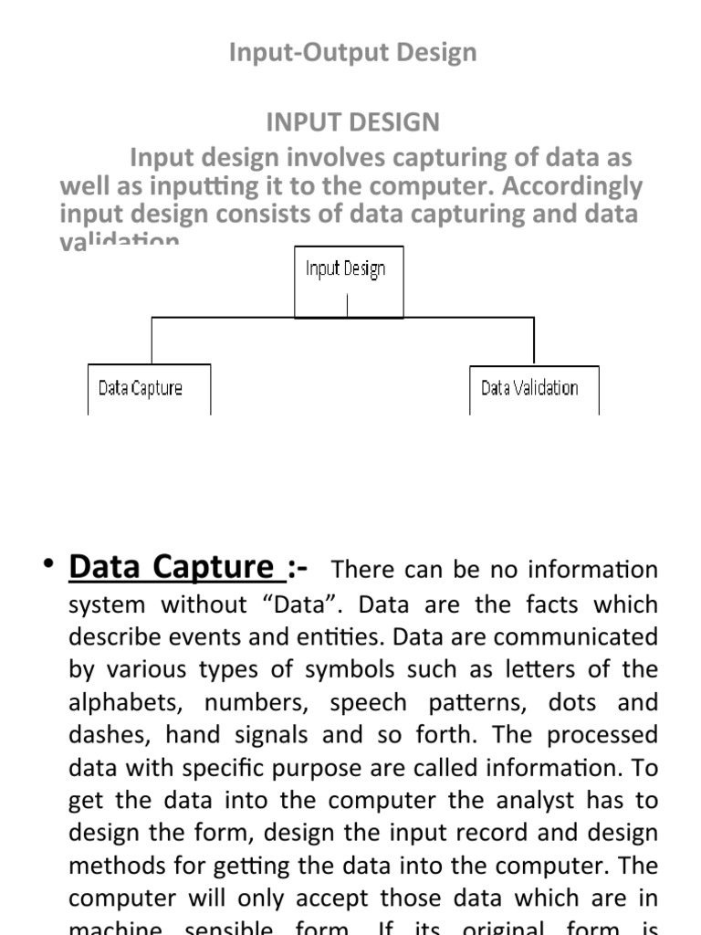 Input-Output Design | PDF | Data | Verification And Validation