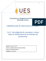 Investigación de Conceptos y Temas Sobre La Clasificación de Los Sistemas de Producción