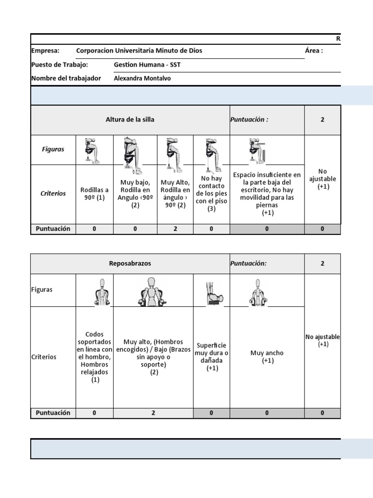 Evaluación Método Rosa en Ergonomía | PDF