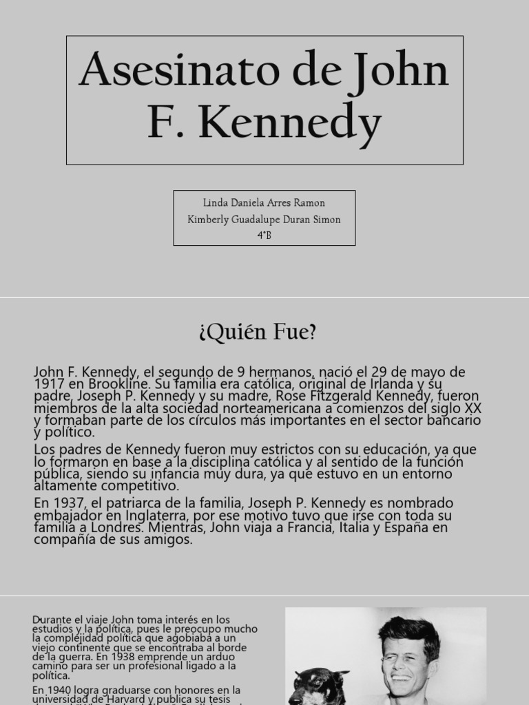Biografía y asesinato de JFK | PDF | Familia Kennedy | John F. Kennedy